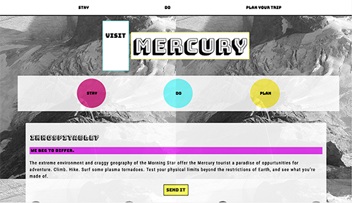 screenshot of homepage mercury site